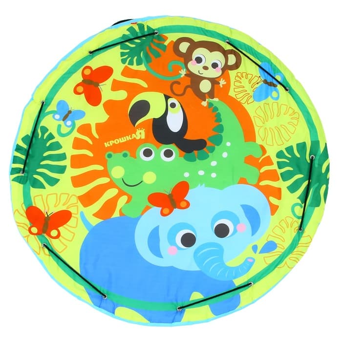 Игровой коврик - сумка для детей Крошка Я «Зверята», 2 в 1, размер 100×100 см, МИКС