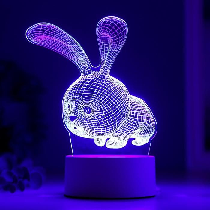Светильник «Кролик» LED RGB от сети 9.5×14×19 см RISALUX