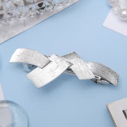 Заколка - автомат для волос «Либерти», пересечения, 7 см, серебро