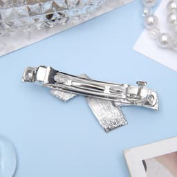 Заколка - автомат для волос «Либерти», пересечения, 7 см, серебро