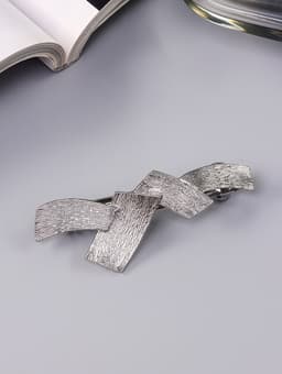 Заколка - автомат для волос «Либерти», пересечения, 7 см, серебро