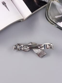 Заколка - автомат для волос «Либерти», пересечения, 7 см, серебро