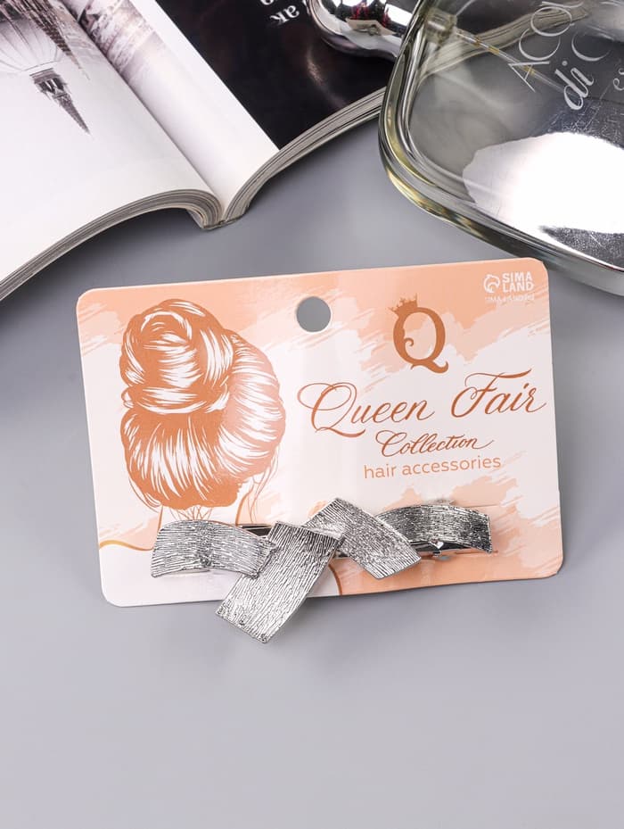 Заколка - автомат для волос «Либерти», пересечения, 7 см, серебро