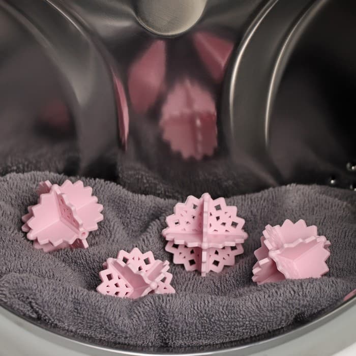 Шарики для стирки пуховиков и одеял Доляна, 4 шт., d=5 см, розовые