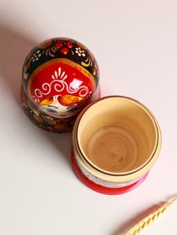 Матрёшка дерево «Рябинка», чёрный платок, 5 кукольная, 18 см