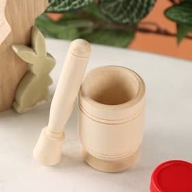 Основа для росписи «Ступка с пестиком», дерево, 4.5×7 см