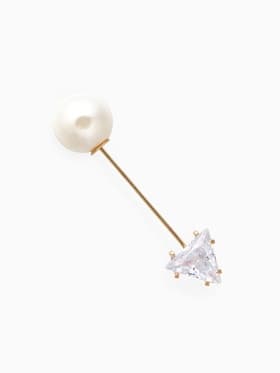 Булавка «Стрела», 5 см, белая в золоте