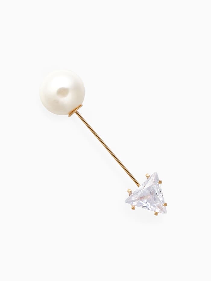 Булавка «Стрела», 5 см, белая в золоте