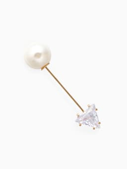 Булавка «Стрела», 5 см, белая в золоте