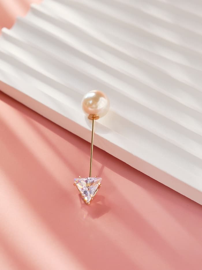 Булавка «Стрела», 5 см, белая в золоте