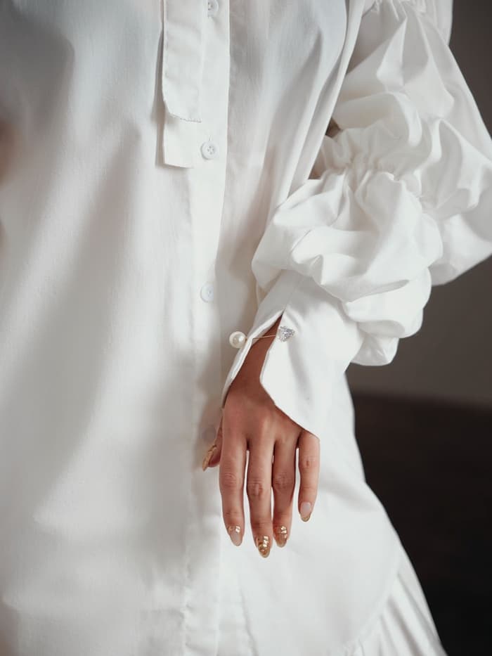 Булавка «Стрела», 5 см, белая в золоте