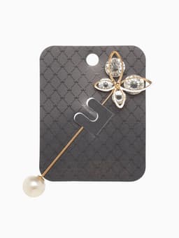 Булавка« Бабочка объемная», 8.5 см, белая в золоте