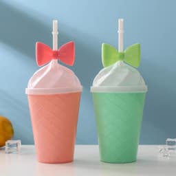 Стакан «Бантик», 500 мл, 16×9×9 см, с крышкой и трубочкой, МИКС