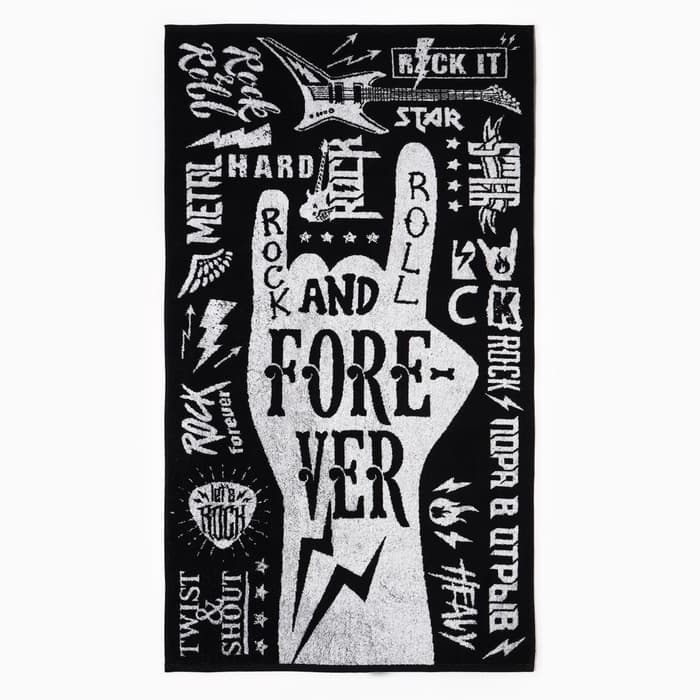 Полотенце махровое Этель Rock-n-Roll, 70×130 см, 100% хлопок, 420 г/м²