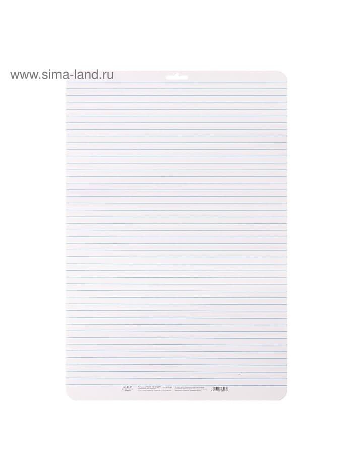 Доска маркерная A3 (49×33 см) Calligrata, двусторонняя: клетка/линейка, синяя