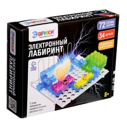 Конструктор блочный-электронный «Электронный лабиринт», 72 схемы, 34 детали