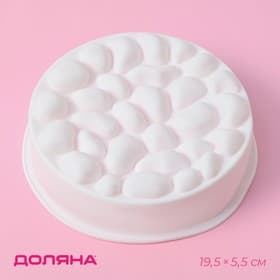 Форма для муссовых десертов и выпечки Доляна «Камешки», силикон, 19.5×5.5 см, белая