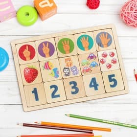 Игра развивающая деревянная Десятое Королевство «Считаем до пяти»