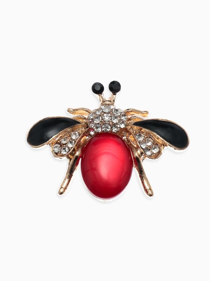 Брошь «Муха», в полете, цветная в золоте