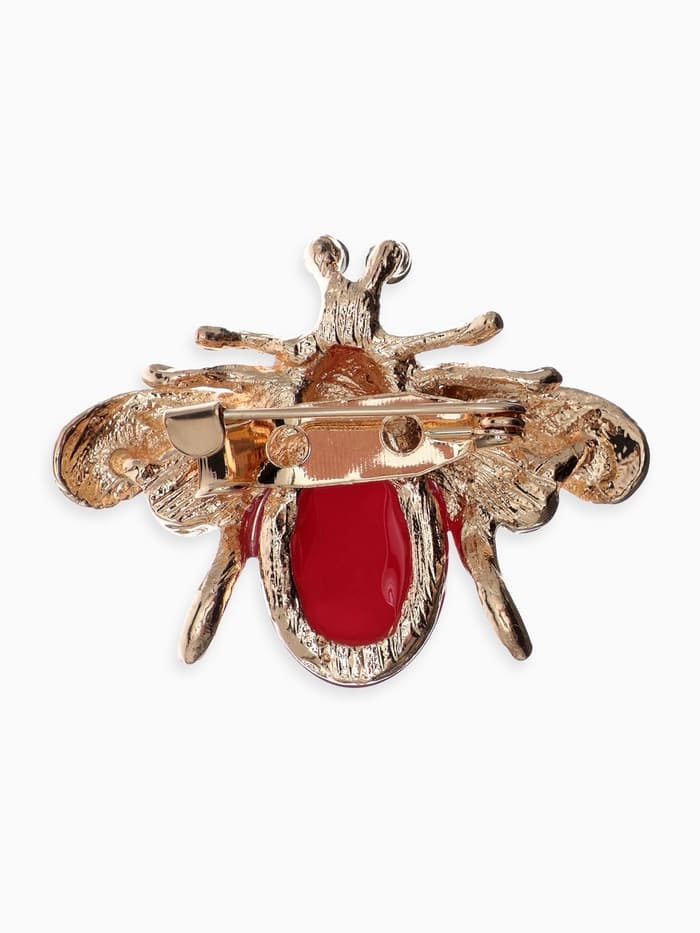 Брошь «Муха», в полете, цветная в золоте