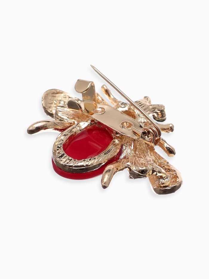 Брошь «Муха», в полете, цветная в золоте