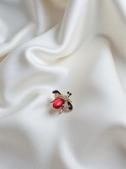 Брошь «Муха», в полете, цветная в золоте