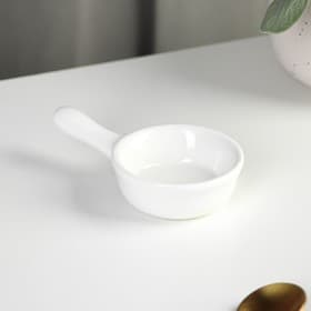 Соусник Доляна «Классика», 30 мл, 10×6 см, с ручкой, керамика, белый