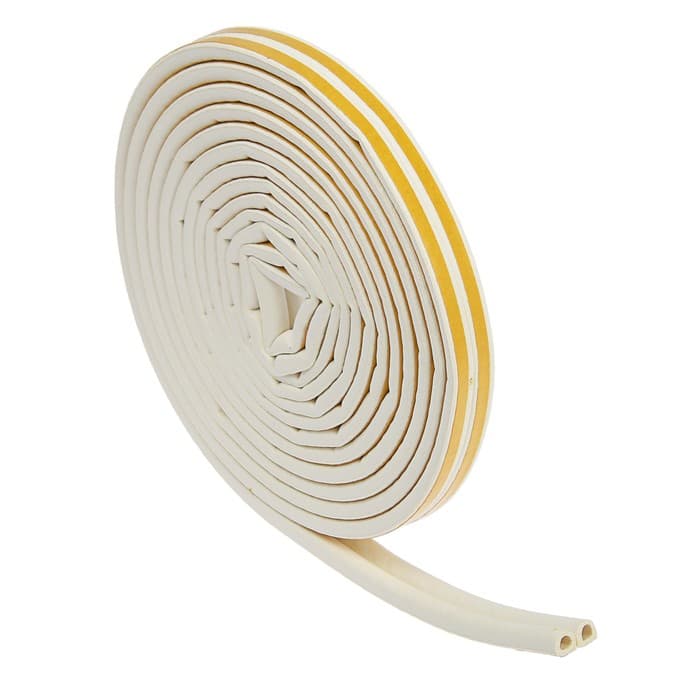 Уплотнитель резиновый ТУНДРА, профиль D, размер 9×8 мм, белый, в упаковке 10 м