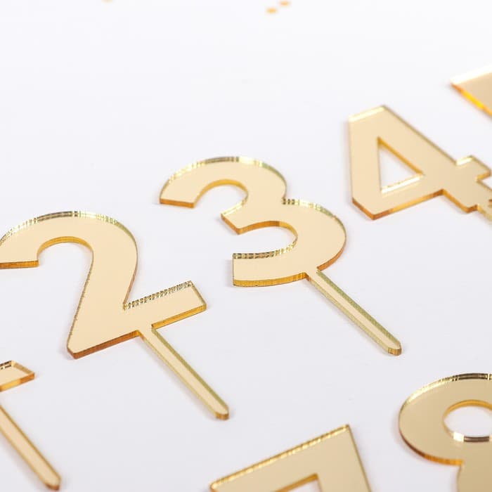 Набор топперов для торта Доляна «Цифры», 10 шт., 8×3 см, цвет золотой