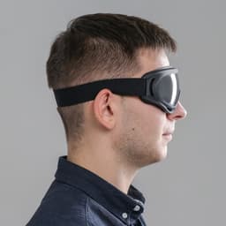 Очки для езды на мототехнике, стекло хром, чёрные