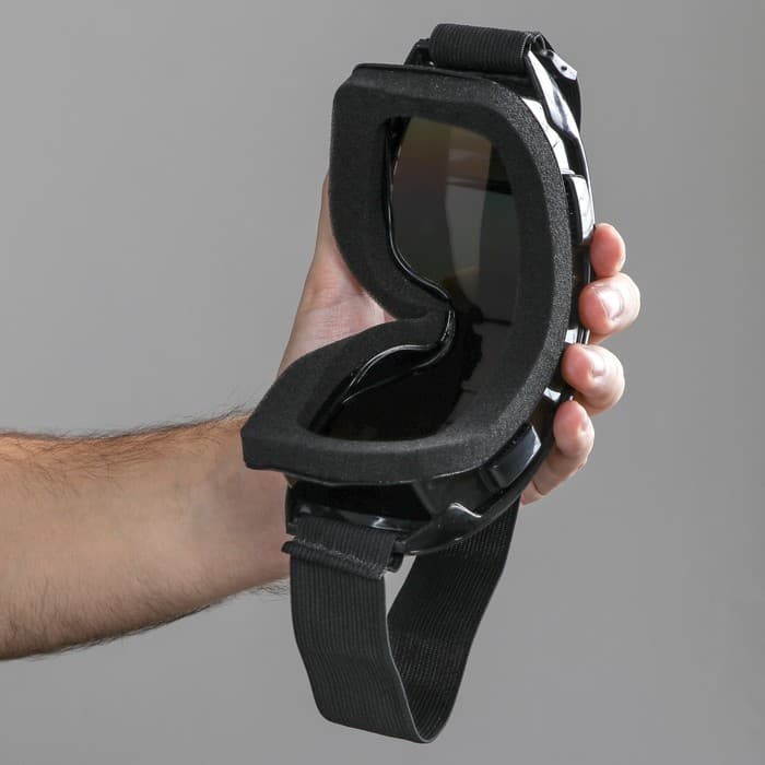 Очки-маска для езды на мототехнике, стекло хамелеон, чёрные