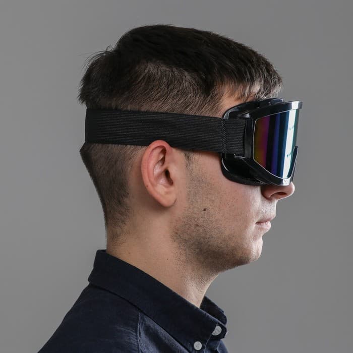 Очки-маска для езды на мототехнике, стекло хамелеон, чёрные