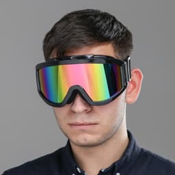 Очки-маска для езды на мототехнике, стекло хамелеон, чёрные