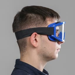 Очки-маска для езды на мототехнике, стекло прозрачное, синие