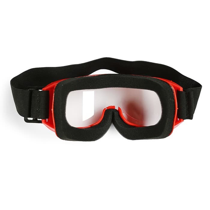 Очки-маска для езды на мототехнике, стекло прозрачное, красные
