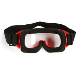 Очки-маска для езды на мототехнике, стекло прозрачное, красные