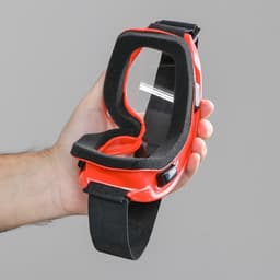 Очки-маска для езды на мототехнике, стекло прозрачное, красные