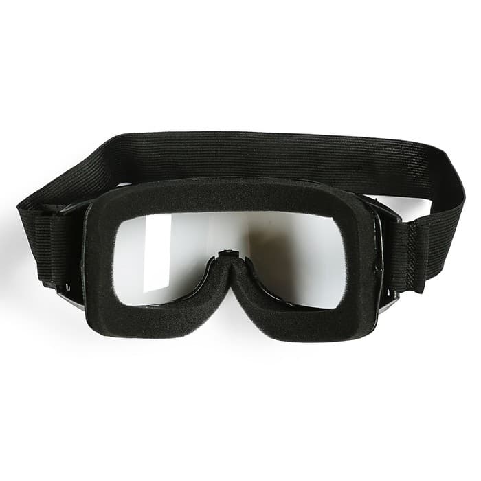 Очки-маска для езды на мототехнике, стекло прозрачное, чёрные