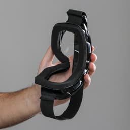 Очки-маска для езды на мототехнике, стекло прозрачное, чёрные