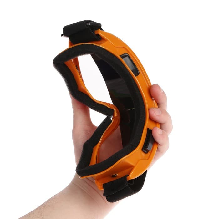 Очки-маска для езды на мототехнике, стекло прозрачное, жёлтые