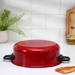 Кастрюля «Ренард», 4 л, d=26 см, с крышкой, сетка фри 26×9 см, антипригарное покрытие, углеродистая сталь, красная