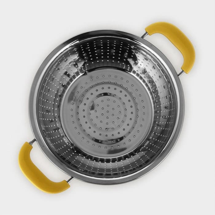 Дуршлаг из нержавеющей стали «Эдвин», d=22 см, две пластиковые ручки, МИКС