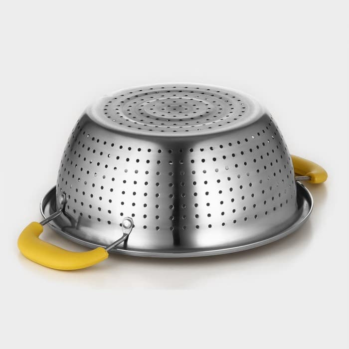 Дуршлаг из нержавеющей стали «Эдвин», d=22 см, две пластиковые ручки, МИКС