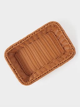 Корзина для продуктов Доляна, 30×19.5×6 см, плетёная, пластик, коричневая