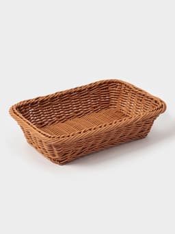 Корзина для продуктов Доляна, 30×19.5×6 см, плетёная, пластик, коричневая