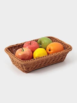 Корзина для продуктов Доляна, 30×19.5×6 см, плетёная, пластик, коричневая