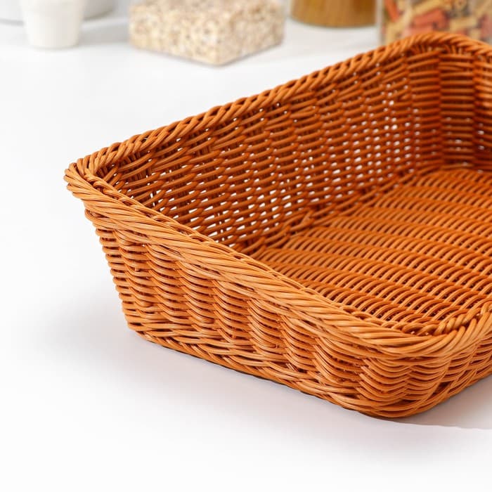 Корзина для продуктов Доляна, 39×26×10 см, коричневая