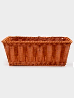 Корзина для продуктов Доляна, 40×30×15 см, пластик, плетёная, коричневая