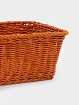Корзина для продуктов Доляна, 40×30×15 см, пластик, плетёная, коричневая