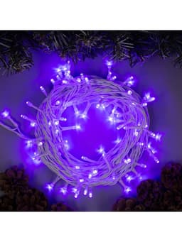 Гирлянда «Нить» 10 м, IP44, белая нить, 100 LED, свечение фиолетовое, 8 режимов, 220 В